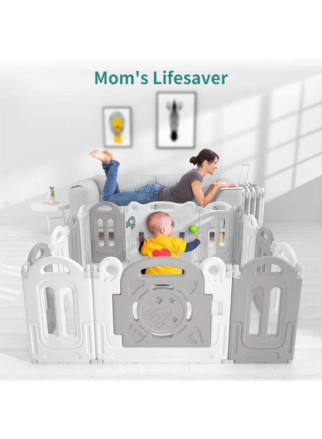 Baby love - Bear Foldable Fence Playpen Grey 28-Un37-13G - Image 1