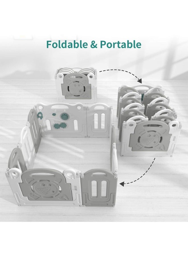 Baby love - Bear Foldable Fence Playpen Grey 28-Un37-13G - Image 1