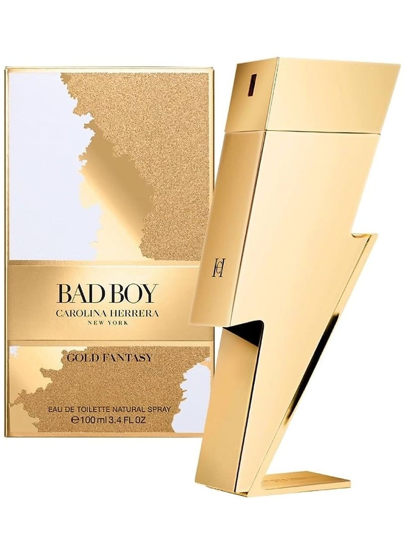 CAROLINA HERRERA Bad Boy Gold Fantasy EDT For Men 100ml  - Image 1