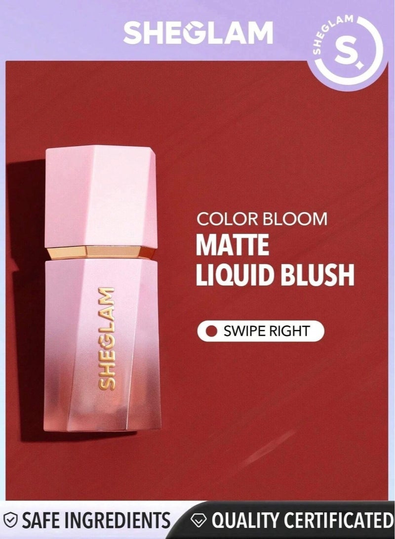 Color Bloom Liquid Blush Matte Finish Swipe Right