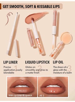 SHEGLAM Soft 90's Glam Lip Liner & Gloss Duo Set Pouty Nude  - Image 3