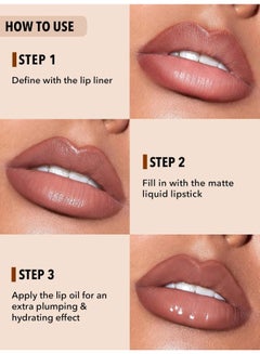 SHEGLAM Soft 90's Glam Lip Liner & Gloss Duo Set Pouty Nude  - Image 4