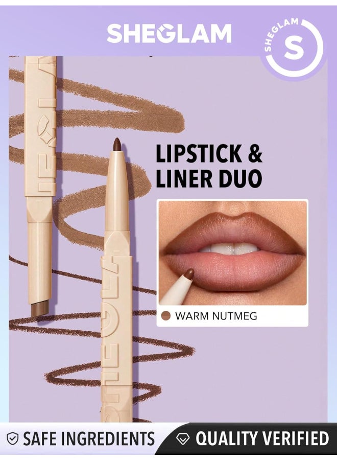 Glam 101 Lipstick & Liner Duo Warm Nutmeg