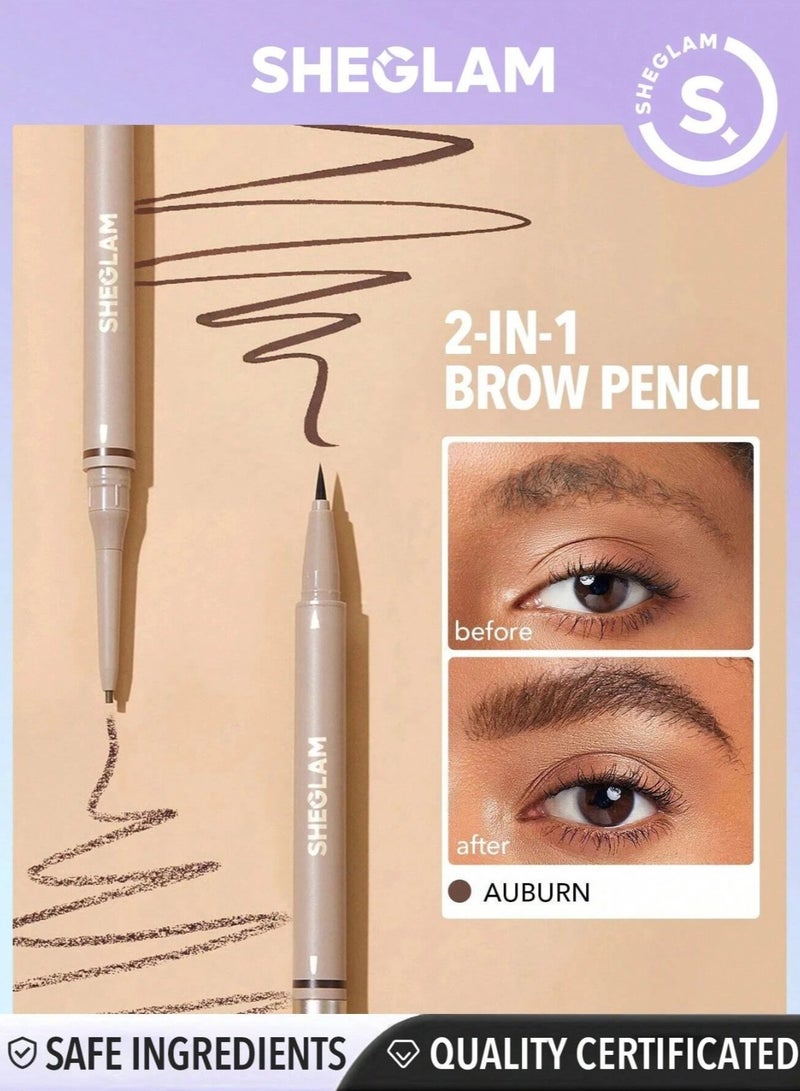 SHEGLAM - Brows On Demand 2-In-1 Brow Pencil - 0.05G/ 0.35Ml Auburn - Image 1