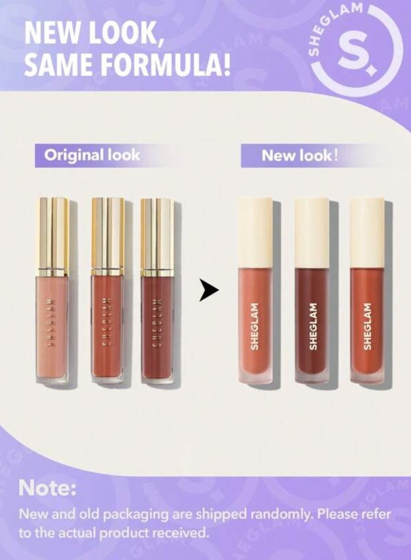 SHEGLAM - Matte Allure Mini Liquid Lipstick Set of 3, 2.3ml Feel Real - Image 1