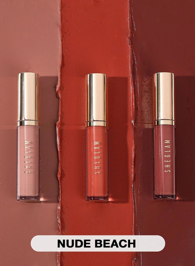 SHEGLAM - Mini Liquid Lipstick Set 6.9ml Nude Beach - Image 1
