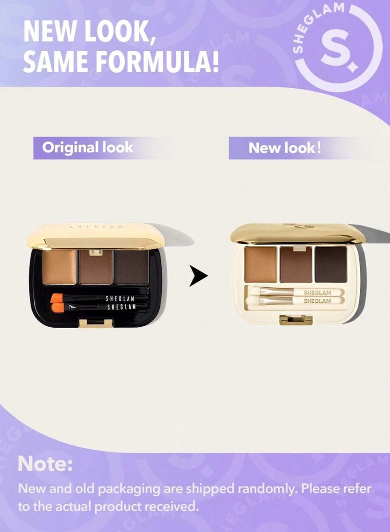 SHEGLAM Expert Eyebrow Palette 101 Makeup With Small Brush Dark Brown  - Image 5