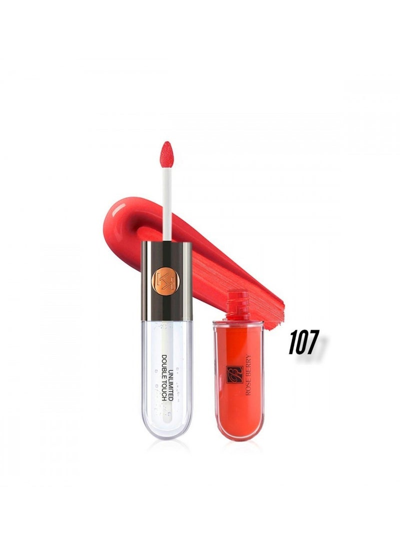 Unlimited Double Touch Liquid Gloss Lipstick 107 Red
