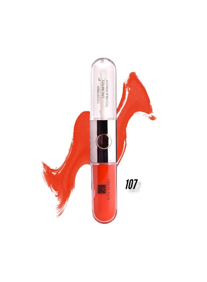 Unlimited Double Touch Liquid Gloss Lipstick 107 Red