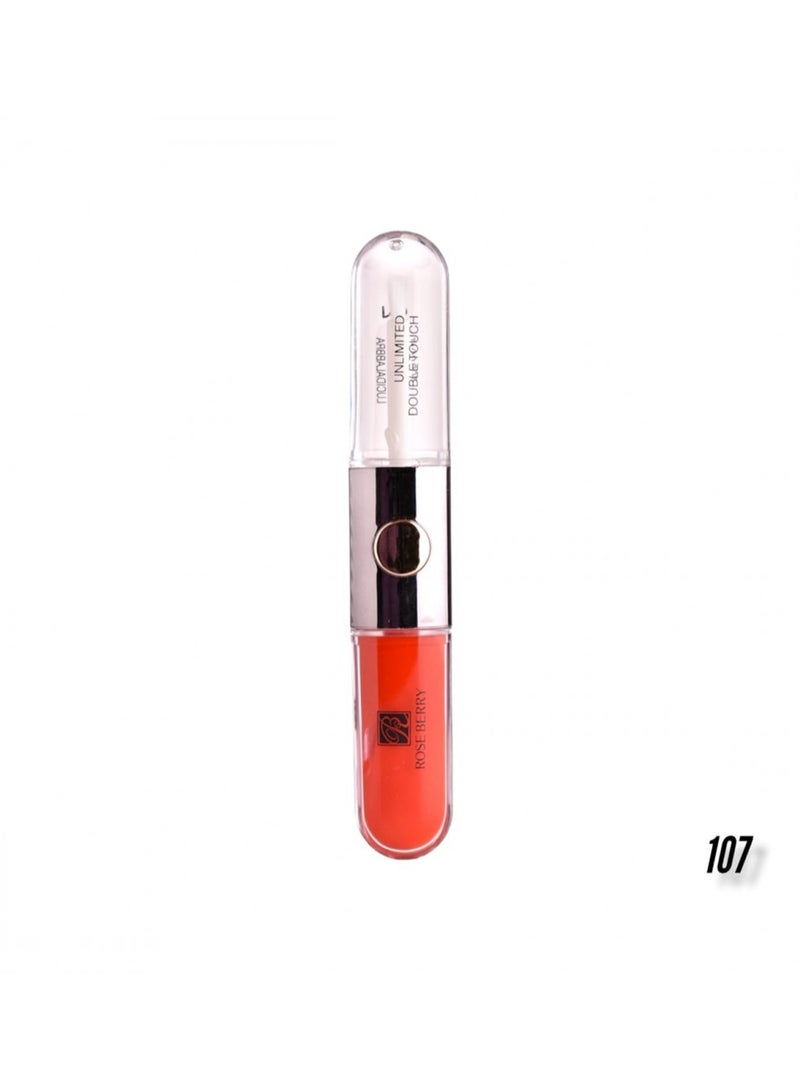 Unlimited Double Touch Liquid Gloss Lipstick 107 Red