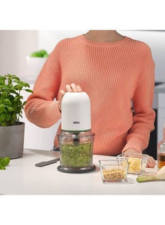BRAUN Chopper, 2 in 1, 2 Speeds, Ice Crusher, Dishwasher Safe, 0.9 L 500 W CH3011WH White/Green  - Image 4