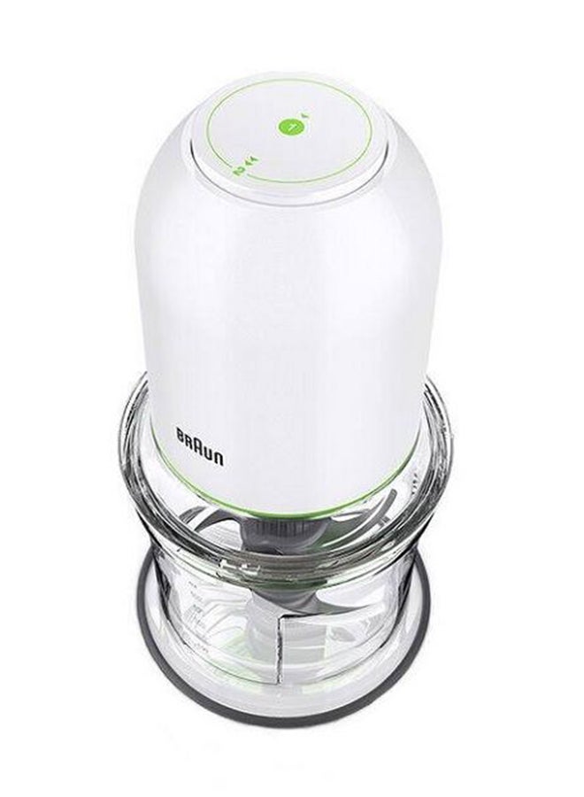 BRAUN - Chopper, 2 in 1, 2 Speeds, Ice Crusher, Dishwasher Safe, 0.9 L 500 W CH3011WH White/Green - Image 1