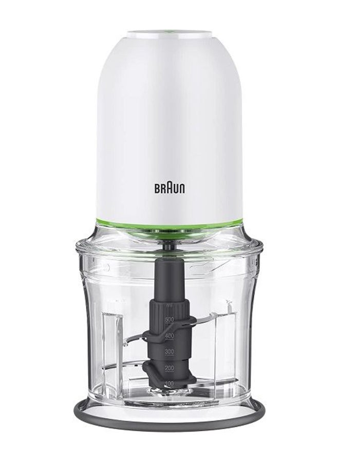 BRAUN - Chopper, 2 in 1, 2 Speeds, Ice Crusher, Dishwasher Safe, 0.9 L 500 W CH3011WH White/Green - Image 1