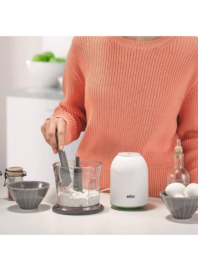 BRAUN - Chopper, 2 in 1, 2 Speeds, Ice Crusher, Dishwasher Safe, 0.9 L 500 W CH3011WH White/Green - Image 1