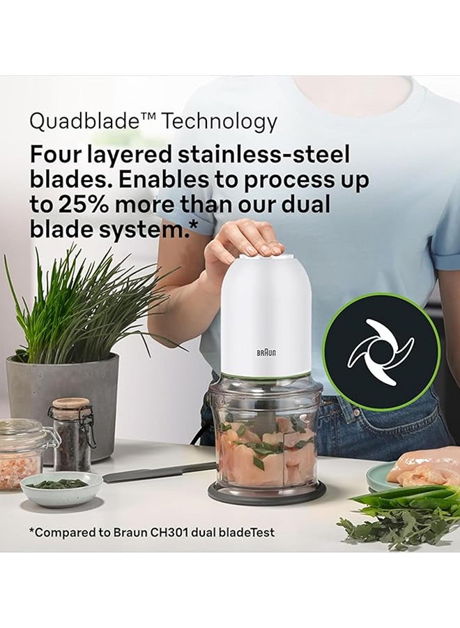 براون مفرمة وكسارة ثلج 2 في 1 سعة 0.9 لتر وقوة 500 وات CH3011WH أبيض/أخضر - Image 3