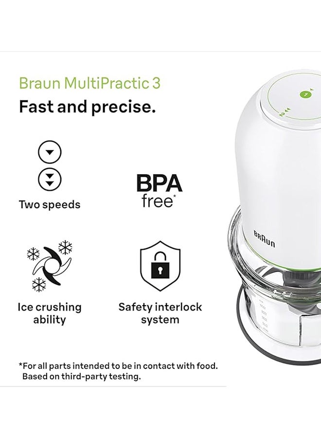 براون مفرمة وكسارة ثلج 2 في 1 سعة 0.9 لتر وقوة 500 وات CH3011WH أبيض/أخضر - Image 4