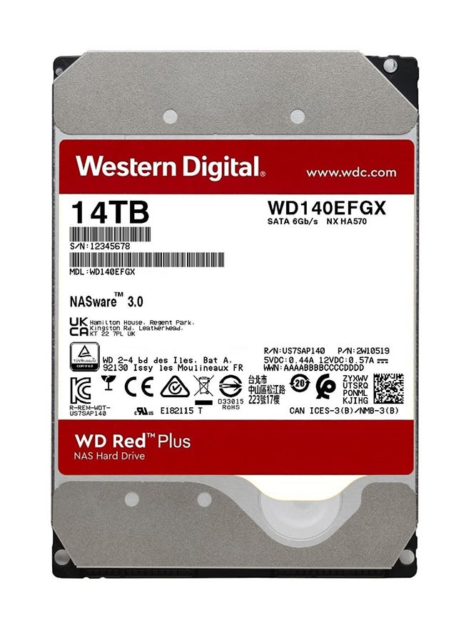 WD 14TB Red Plus NAS Internal Hard Drive HDD - 7200 RPM, SATA 6 GB/s, CMR, 512 MB Cache, 3.5" - WD140EFGX 14 TB  - Image 2