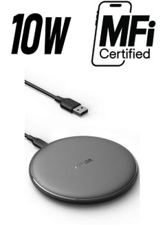 Anker Wireless Charger, PowerWave Pad For iPhone And Samsung, Qi-Certified 10W Max For iPhone 14/14 Pro/13/12/SE 2020/AirPods/Galaxy S20, No AC Adapter, Not Compatible With MagSafe Magnetic Charging Black 