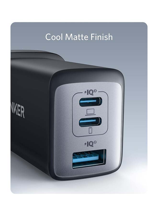 Anker - USB C Plug, 735 Charger (Nano II 65W), PPS 3-Port Fast Compact USB C Charger for MacBook Pro/Air, iPad Pro, Galaxy S25/S24/S23/S22/S21/S20/S10, Dell XPS 13, Note 20/10+, iPhone 16/15, Pixel, Steam Deck, and More Black - Image 1