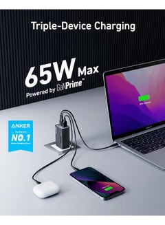 USB C Plug, USB C Charger, Anker 735 Charger GaNPrime 65W, PPS 3-Port Fast Wall Charger For MacBook Pro/Air, iPad Pro, Galaxy S22/S21, Dell XPS 13, Note 20/10+, iPhone 15/Pro, And More Black - pnsku/N70002952V/45/_/1736862355/cd4e8810-5b94-44cb-8bf8-79c086a796cb