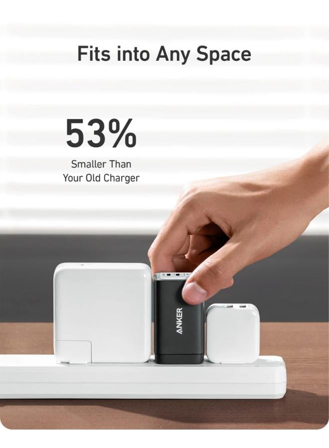Anker - USB C Charger,  735 Charger GaNPrime 65W, PPS 3-Port Fast Compact Foldable Wall Charger for MacBook Pro/Air, iPad Pro, Samsung S25/S24, Dell XPS 13, iPhone 16/15/14, Huawei, Xiaomi, Redmi, Black Black - Image 1