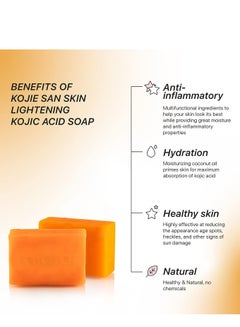 kojie.san Skin Lightening Soap Classic For A Lighter And Even Tone Skin Fights Dark Spots Scars And Age Spots Zero Pigment Light Orange 135grams  - Image 2