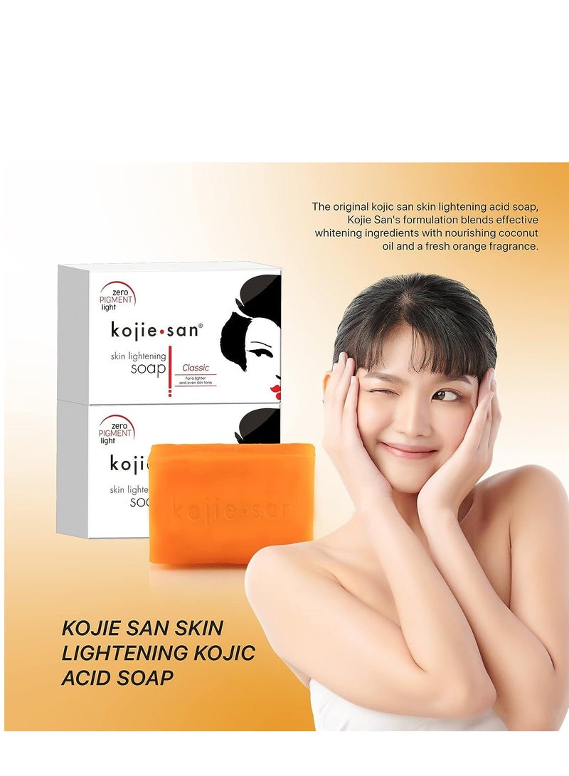 كوجي سان صابون تفتيح البشرة الكلاسيكي لبشرة أفتح وموحدة اللون يحارب البقع الداكنة والندبات وبقع الشيخوخة خالي من الصبغة - Image 3