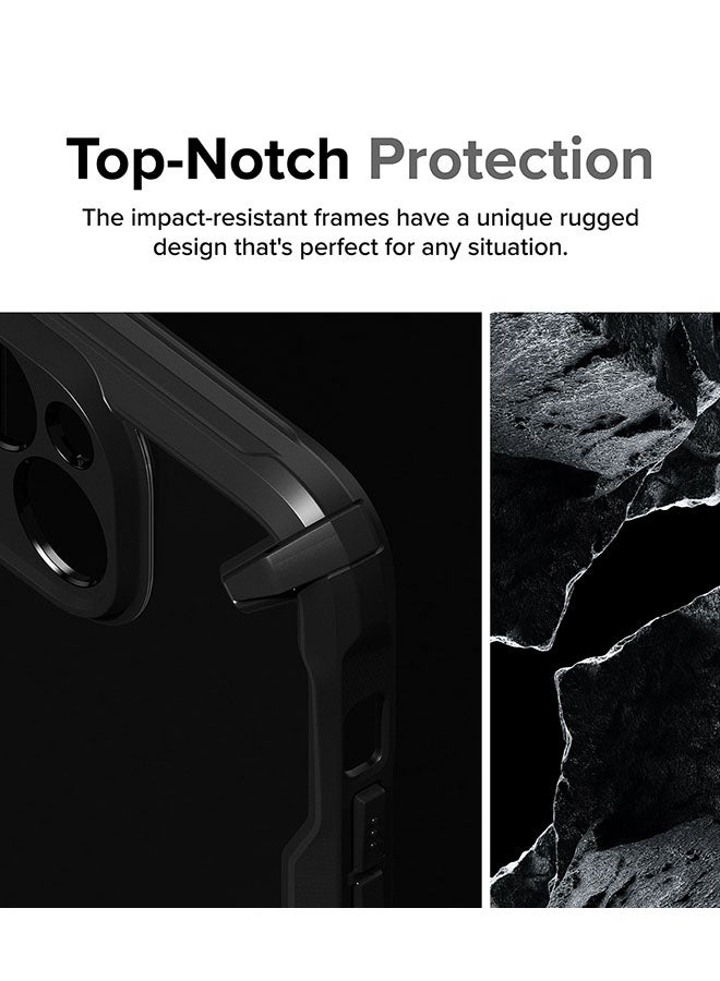 Ringke Fusion-X Compatible With iPhone 15 Case Cover Transparent Hard Back Soft Flexible Tpu Bumper Scratch Resistant Shockproof Protection Back Cover Black - Image 3