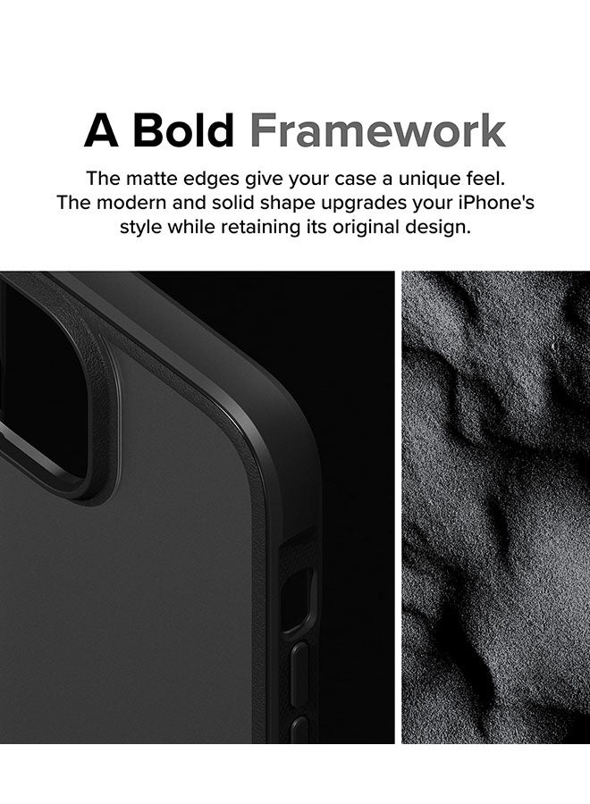 Ringke Fusion Bold Compatible With iPhone 15 Case Cover Firm Grip Frame Anti-Yellowing Anti-Fingerprint Frosted Hard Back Shockproof Bumper Back Cover Matte Black - Image 3