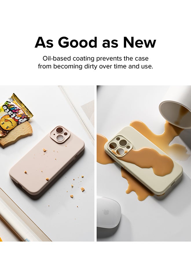 Ringke Silicone Magnetic Compatible With iPhone 15 Pro Max Case Cover Powerful Magnet Long Lasting Silky Feel Anti-Fingerprint Back Cover Deep Blue - Image 3