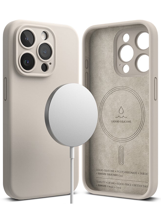 رينجك غطاء حماية مغناطيسي من السيليكون متوافق مع هاتف iPhone 15 Pro Max، غطاء خلفي مغناطيسي قوي يدوم طويلاً، ملمس حريري مضاد لبصمات الأصابع  - Image 1