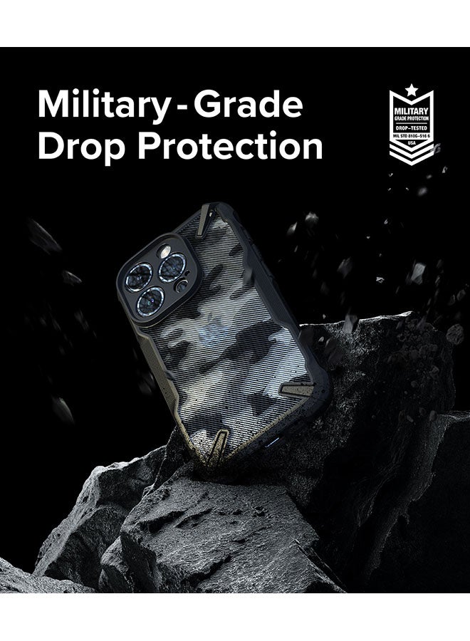 Ringke Fusion-X Compatible With iPhone 15 Pro Case Cover Transparent Hard Back Soft Flexible Tpu Bumper Scratch Resistant Shockproof Protection Back Cover Camo Black - Image 5