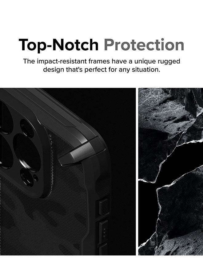 Ringke Fusion-X Compatible With iPhone 15 Pro Case Cover Transparent Hard Back Soft Flexible Tpu Bumper Scratch Resistant Shockproof Protection Back Cover Camo Black - Image 3