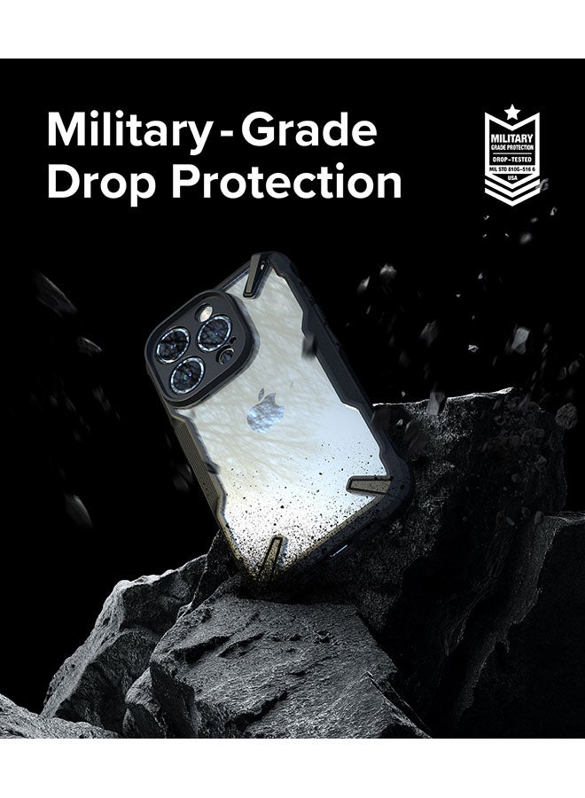 Ringke Fusion-X Compatible With iPhone 15 Pro Case Cover Transparent Hard Back Soft Flexible Tpu Bumper Scratch Resistant Shockproof Protection Back Cover Black - Image 5