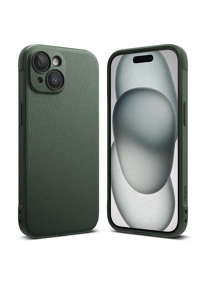 Ringke Onyx Case Compatible With iPhone 15 Enhanced Grip Tough Flexible Tpu Shockproof Rugged Tpu Bumper Drop Protection Phone Cover Dark Green - Image 1