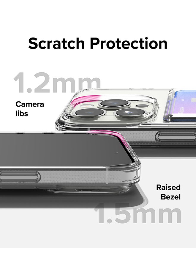Ringke - Fusion Card Compatible With iPhone 15 Pro Case Back Cover Transparent Hard Back Soft Flexible Tpu Bumper With Built-In Slim Card Holder Wallet Scratch Resistant Natural Form Clear - Image 1