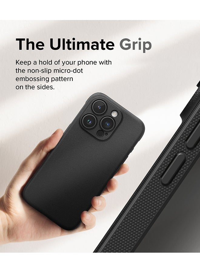 Ringke - Onyx Case Compatible With iPhone 15 Pro Enhanced Grip Tough Flexible Tpu Shockproof Rugged Tpu Bumper Drop Protection Phone Cover Black - Image 1