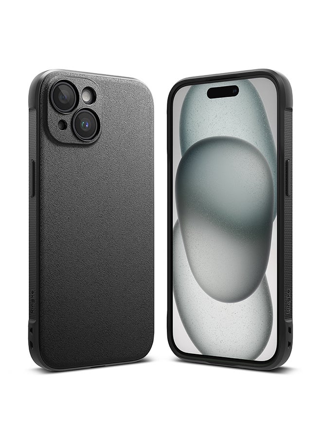 Ringke Onyx Case Compatible With iPhone 15 Enhanced Grip Tough Flexible Tpu Shockproof Rugged Tpu Bumper Drop Protection Phone Cover Black - Image 1