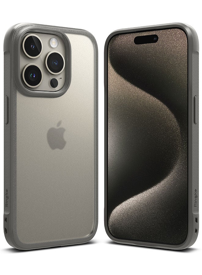 Ringke Fusion Bold Compatible With iPhone 15 Pro Max Case Cover Firm Grip Frame Anti-Yellowing Anti-Fingerprint Frosted Hard Back Shockproof Bumper Back Cover Matte Gray  - Image 1