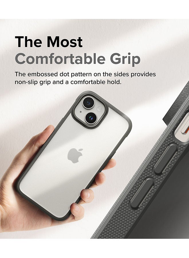 Ringke Fusion Bold Compatible With iPhone 15 Case Cover Firm Grip Frame Anti-Yellowing Anti-Fingerprint Frosted Hard Back Shockproof Bumper Back Cover Matte Gray - Image 4