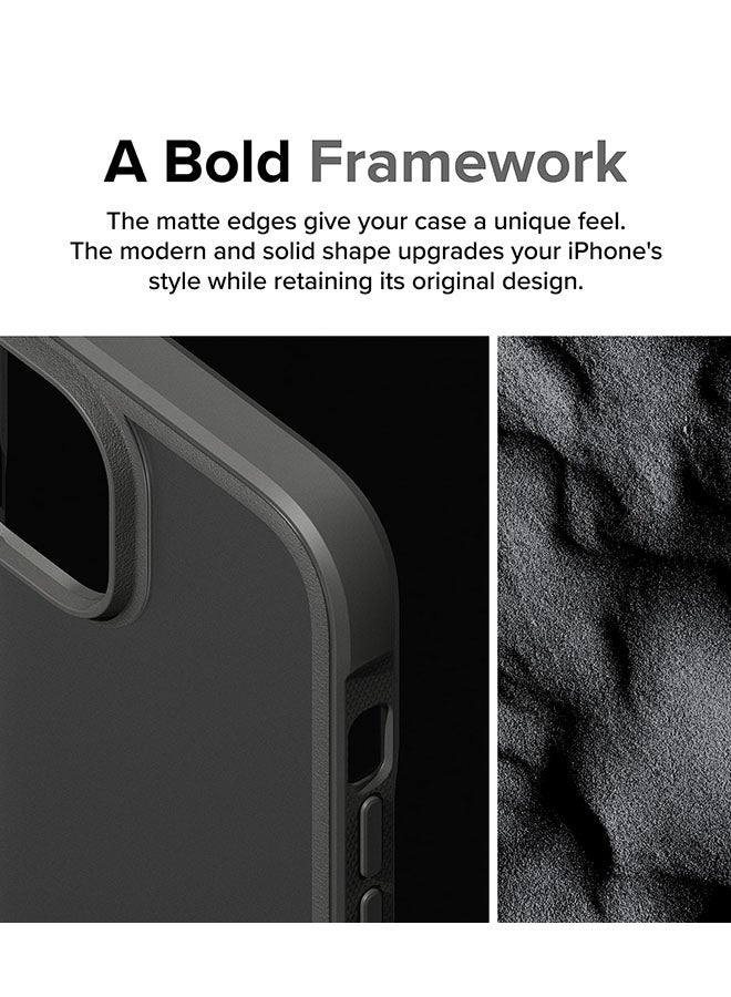 Ringke Fusion Bold Compatible With iPhone 15 Case Cover Firm Grip Frame Anti-Yellowing Anti-Fingerprint Frosted Hard Back Shockproof Bumper Back Cover Matte Gray - Image 3