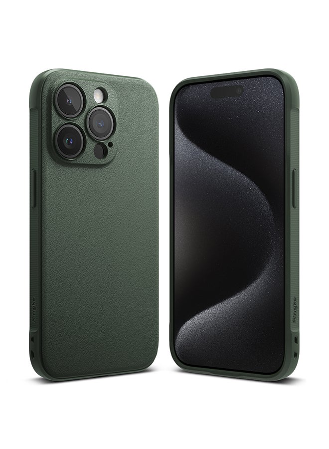 Ringke Onyx Case Compatible With iPhone 15 Pro Enhanced Grip Tough Flexible Tpu Shockproof Rugged Tpu Bumper Drop Protection Phone Cover Dark Green  - Image 1