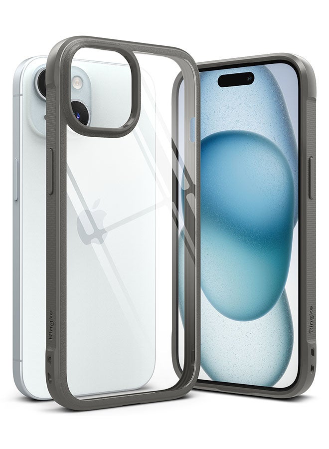 Ringke Fusion Bold Compatible With iPhone 15 Case Cover Firm Grip Frame Anti-Yellowing Anti-Fingerprint Frosted Hard Back Shockproof Bumper Back Cover Gray - Image 1