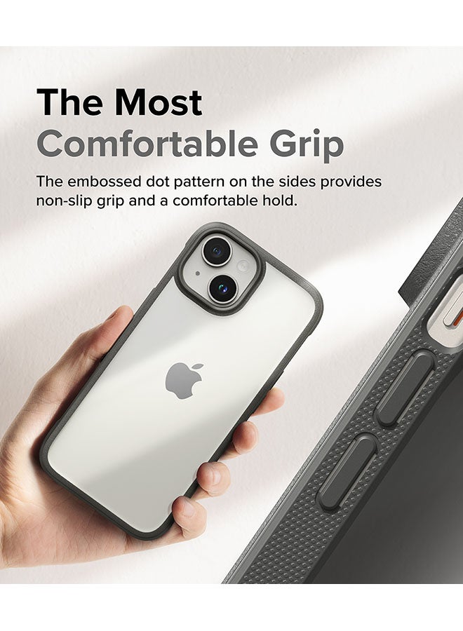 Ringke Fusion Bold Compatible With iPhone 15 Case Cover Firm Grip Frame Anti-Yellowing Anti-Fingerprint Frosted Hard Back Shockproof Bumper Back Cover Gray - Image 4