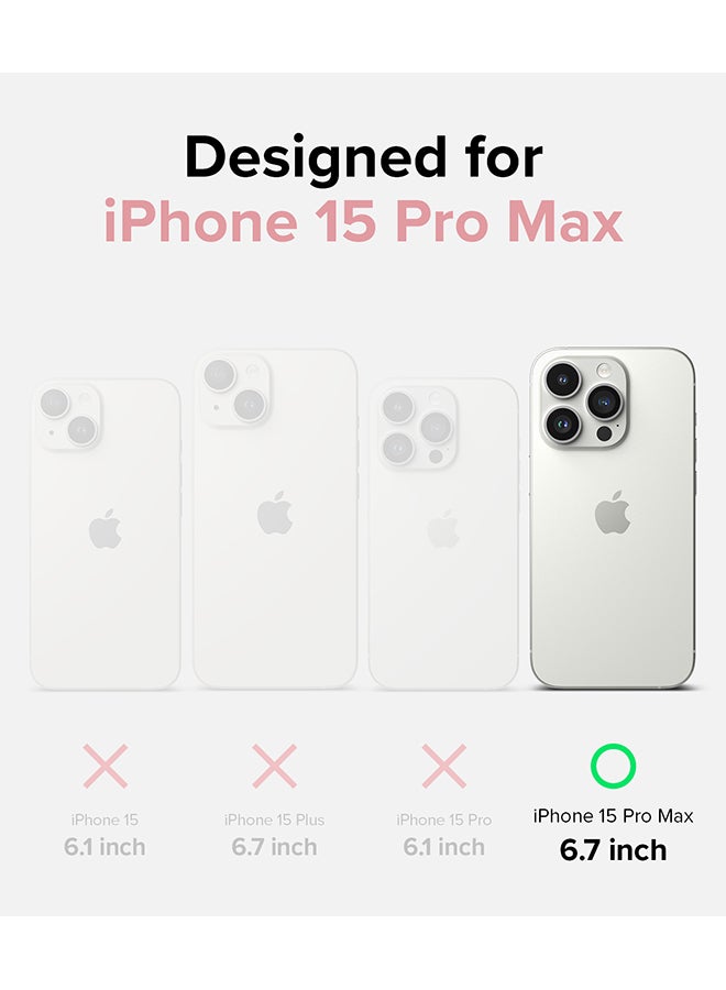 Ringke - Silicone Magnetic Compatible With iPhone 15 Pro Max Case Cover Powerful Magnet Long Lasting Silky Feel Anti-Fingerprint Back Cover Pink Sand - Image 1