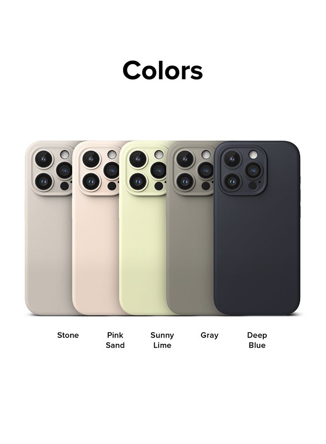 Ringke - Silicone Magnetic Compatible With iPhone 15 Pro Max Case Cover Powerful Magnet Long Lasting Silky Feel Anti-Fingerprint Back Cover Pink Sand - Image 1