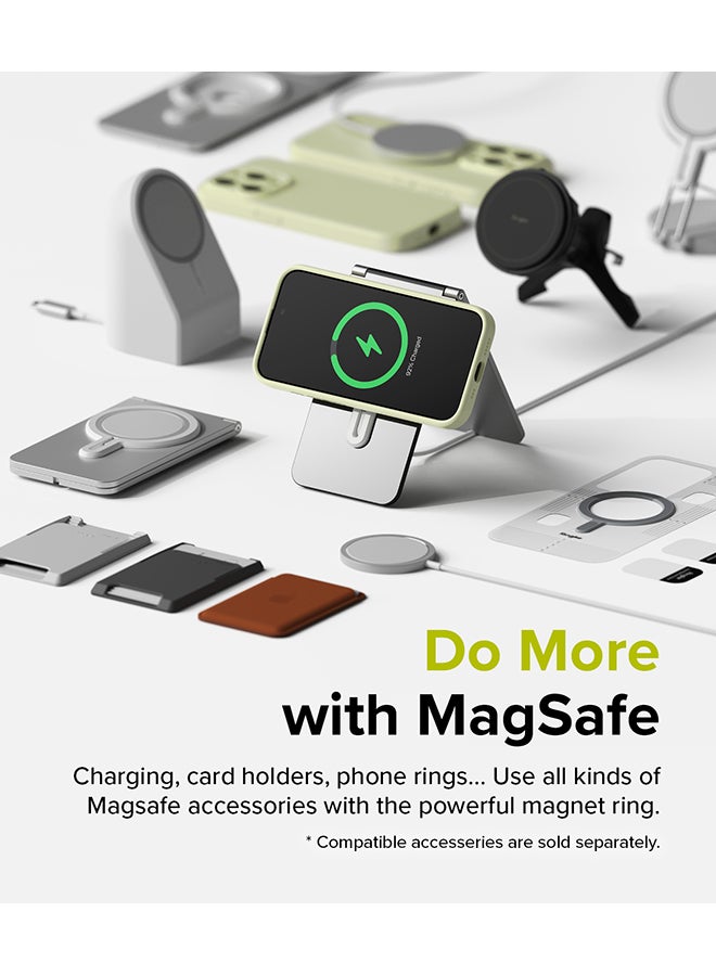 Ringke Silicone Magnetic Compatible With iPhone 15 Pro Max Case Cover Powerful Magnet Long Lasting Silky Feel Anti-Fingerprint Back Cover Sunny Lime - Image 4