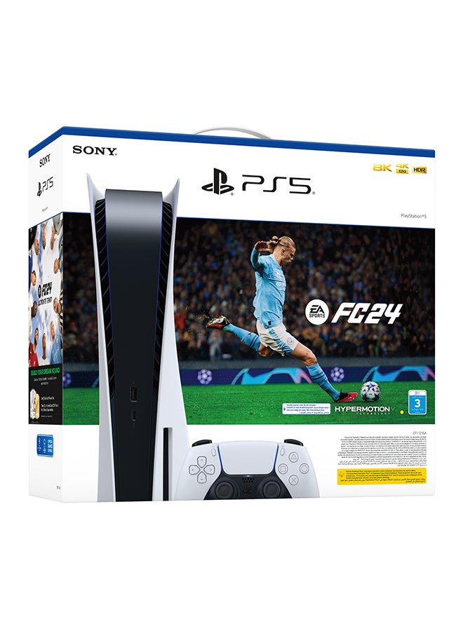 Sony - PlayStation 5 Disc Console with Controller (UAE Version) and FC 24 Voucher Bundle - Image 1