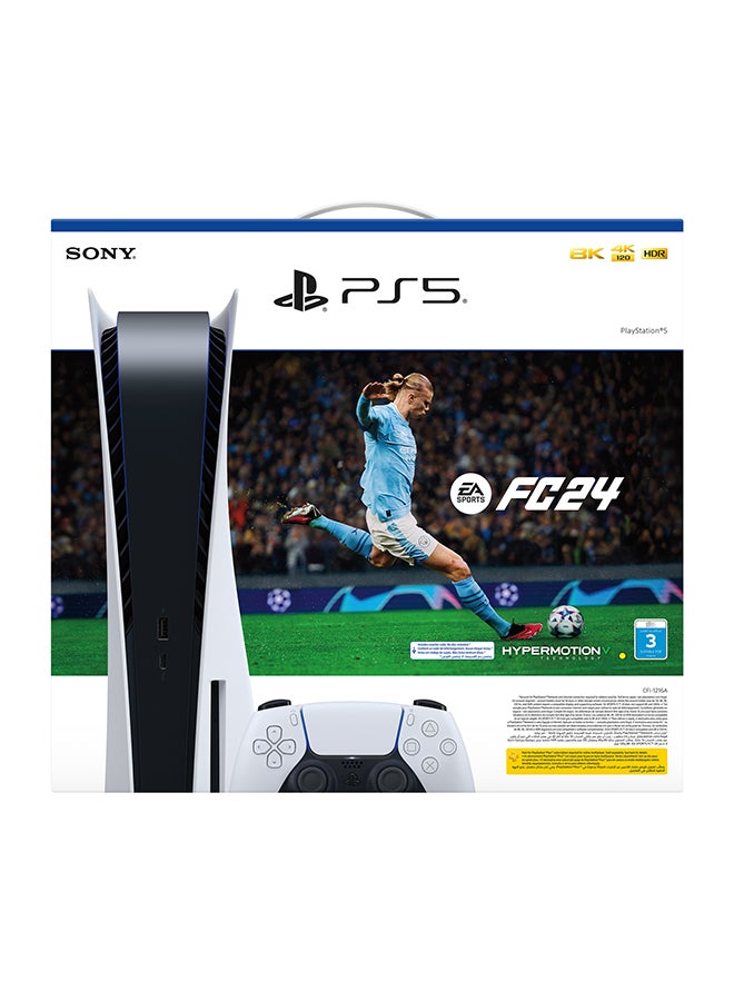 Sony - PlayStation 5 Disc Console with Controller (UAE Version) and FC 24 Voucher Bundle - Image 1