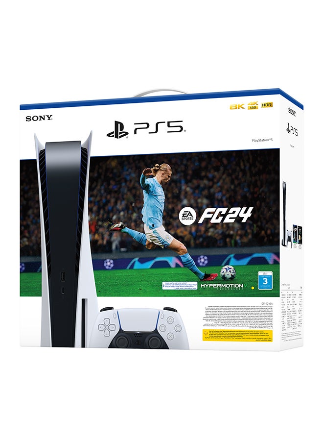 Sony - PlayStation 5 Disc Console with Controller (UAE Version) and FC 24 Voucher Bundle - Image 1